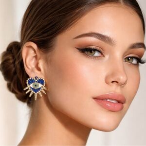 Piper K Evil Eye Statement Earrings NWT